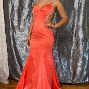 Beautiful coral prom dress